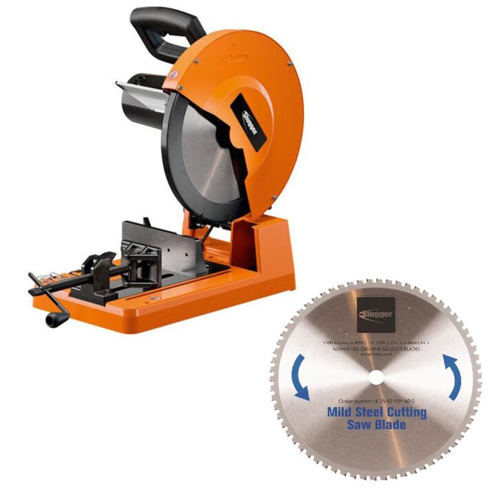 Fein 14 Inch Metal Cutting Chop Saw and Steel Cutting Blade Bundle