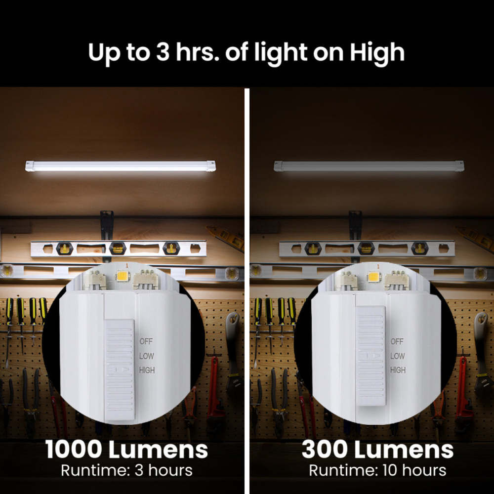 Feit Electric 24 Inch 25Wh 1000 Lumens Battery Motion Sensing LED Shop Light White, large image number 3