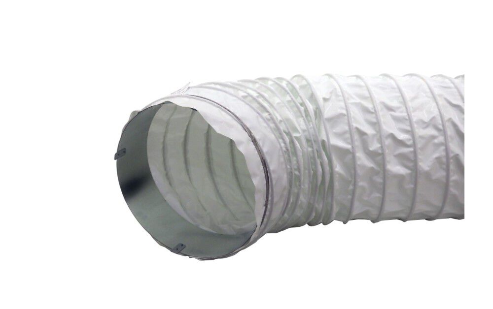 LB White 18 Inch x 12 Ft White Duct Kit with Duct Adapter & Clamp, large image number 2