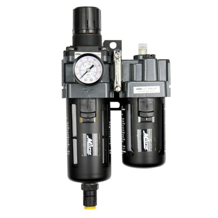 Milton 3/8in NPT Polycarbonate FRL Air Filter Regulator with Lubricator