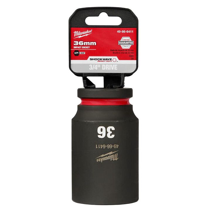 Milwaukee SHOCKWAVE Impact Duty Socket 3/4in Drive 36MM Deep 6 Point