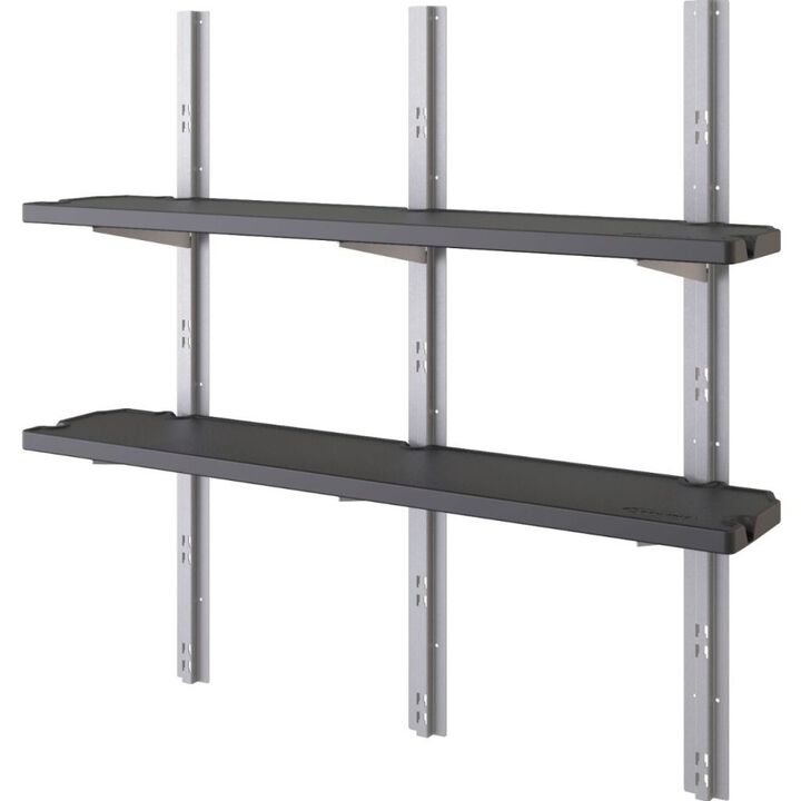 Suncast 49.65 Inch x 10 Inch x 1.25 Inch Shed Shelf Kit, Black, 2 Pack