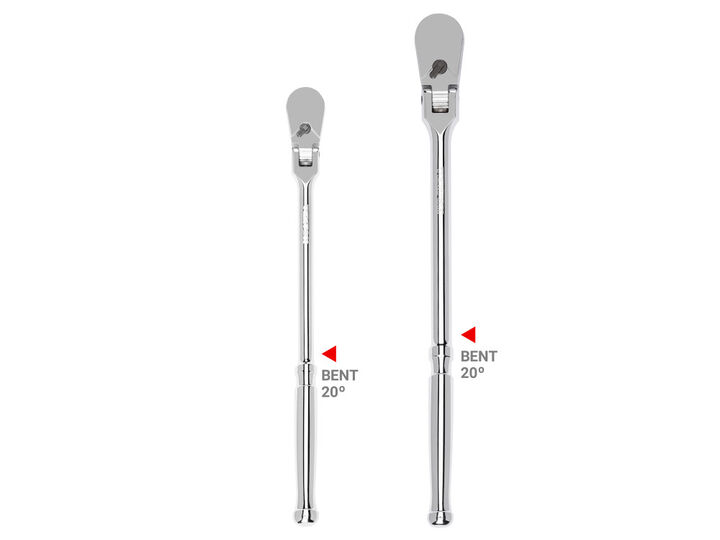 Tekton 3/8, 1/2 Inch Flex Head Bent Handle Non-QR Long Ratchet Set, 2 Pieces, large image number 1