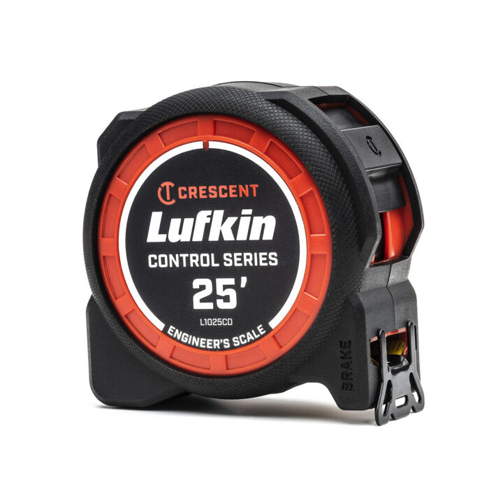 Crescent Lufkin 1-3/16 Inch x 25 Ft. Control Series Yellow Clad Engineers Tape Measure, large image number 1