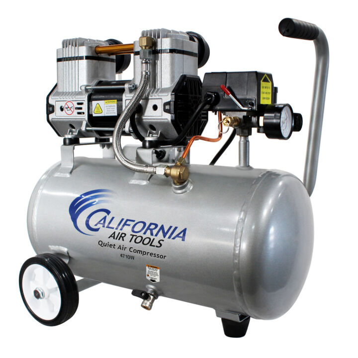 California Air Tools Quiet Oil-Free Corded 1HP 4.7 Gallon Portable Air Compressor with Wheels