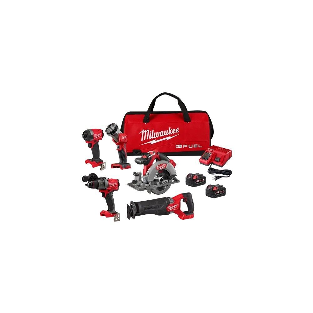 Milwaukee M18 FUEL 5-Tool Combo Kit, 4-1/2-6 Inch Braking Grinder Bundle, large image number 3