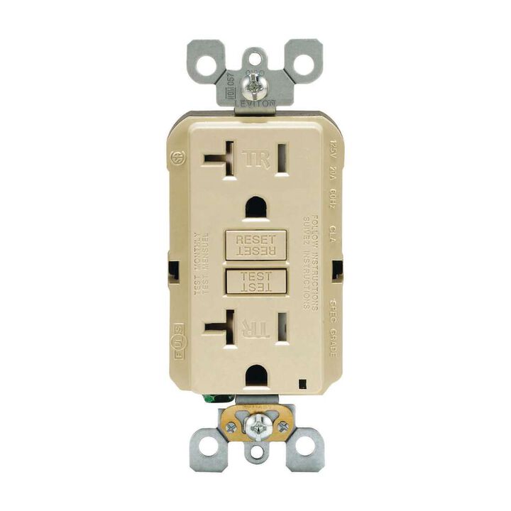 Leviton SmartlockPro GFCI Outlet 20A 125V Duplex Ivory NEMA 5-20R, large image number 1