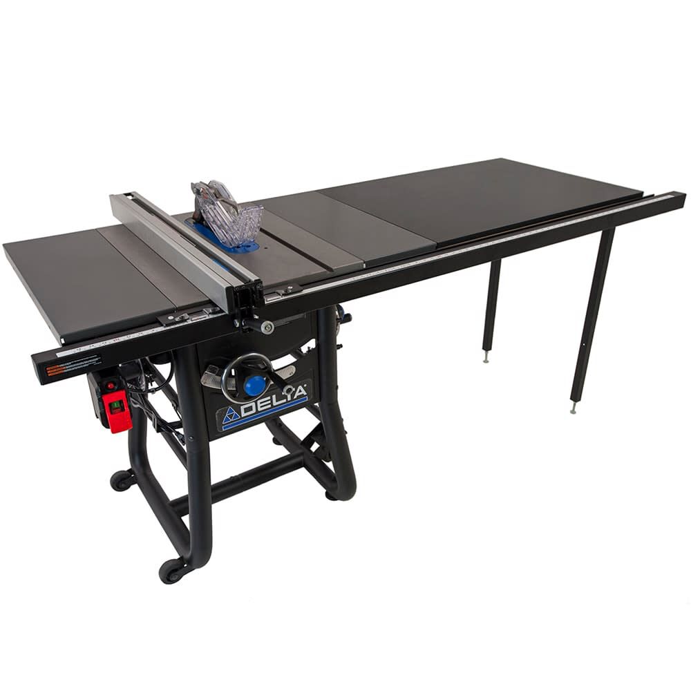 Delta 10 Inch Table Saw with 52 Inch Rip Capacity & Steel Extension Wings, large image number 1