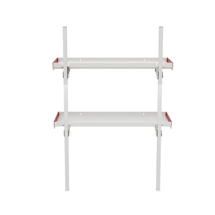 Weather Guard 48 Inch White/Red Aluminum Folding Van Shelving, large image number 5