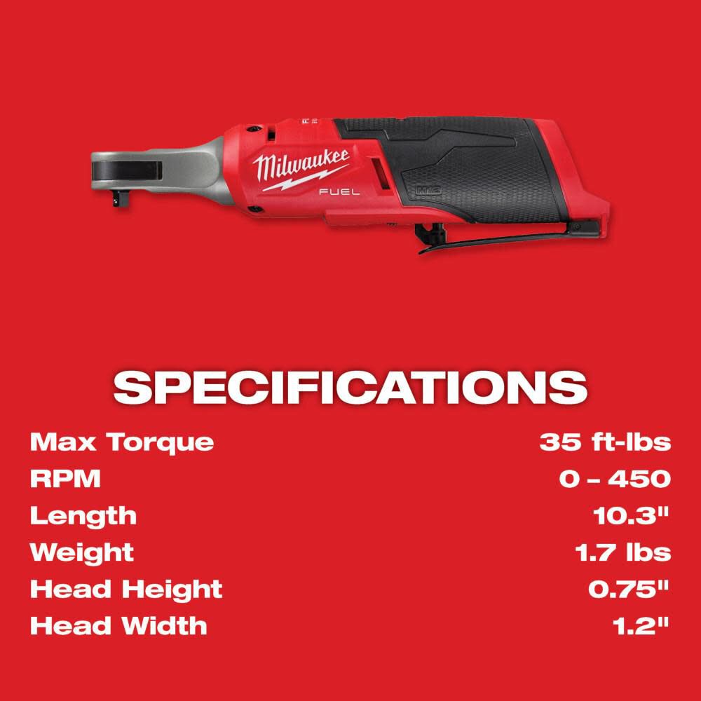 Milwaukee M12 FUEL 1/4inch High Speed Ratchet (Bare Tool), large image number 7