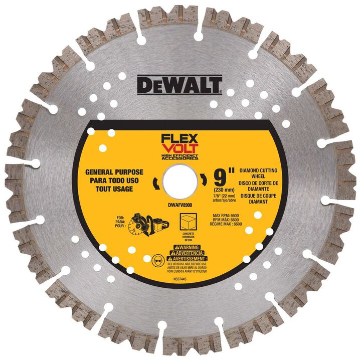 DEWALT FLEXVOLT 9 Inch Segmented Rim Diamond Wheel for Concrete
