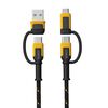 DEWALT 6 Ft. Black/Yellow 4-in-1 Type C/Micro USB/USB Charger Cable, small image number 1