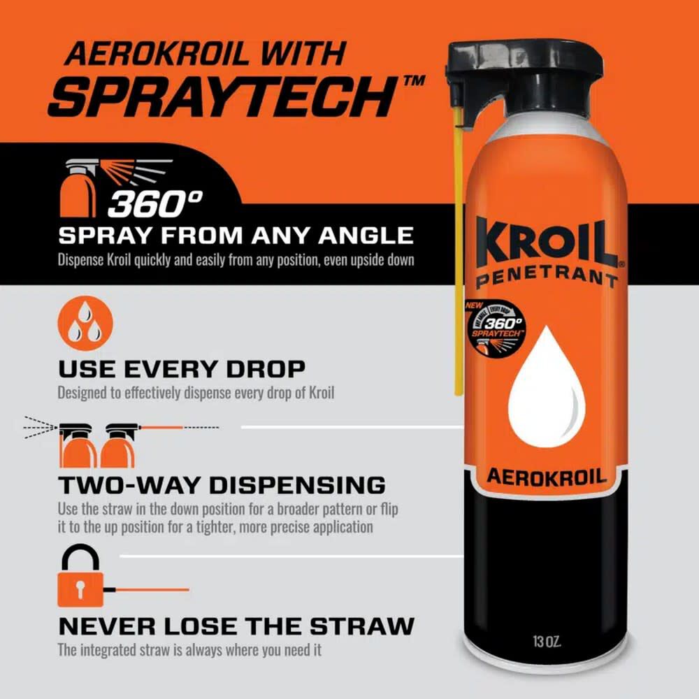 Kroil 13oz Liquid Original Penetrating Oil Aerosol Can, large image number 2