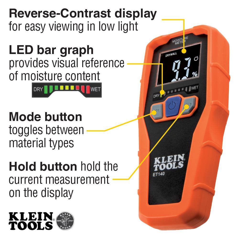 Klein Tools Pinless Moisture Meter, large image number 3