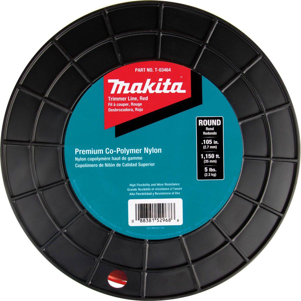 Makita Round Trimmer Line, 0.105, Red, 1,150ft, 5 lbs, large image number 3