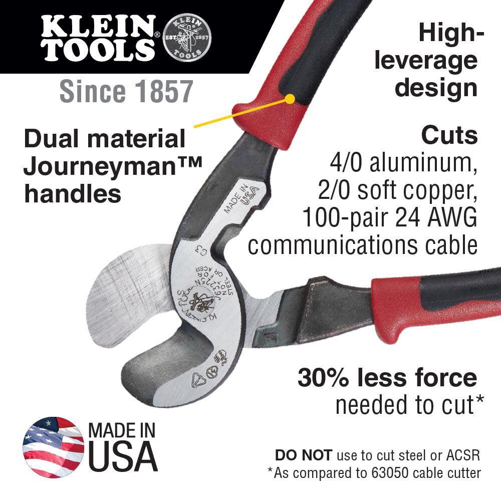 Klein Tools High-Leverage Cable Cutter, large image number 2