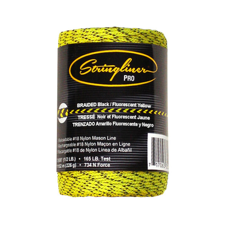 Stringliner #18 Construction Replacement Roll Braided Black/Fluorescent Yellow 500 ft