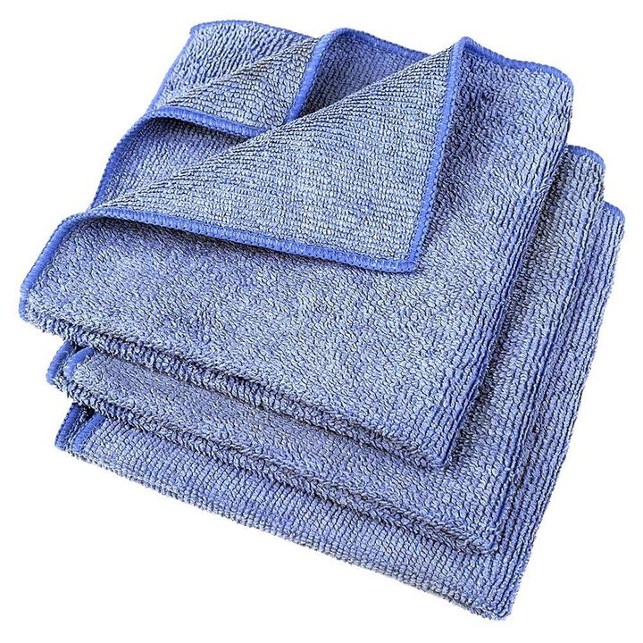 Buffalo Industries 12 x 12in Blue Microfiber Cleaning Cloth 3pk Bag, large image number 0