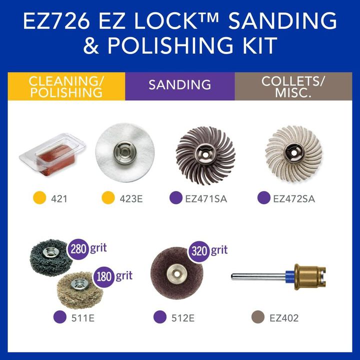 Dremel EZ Lock Sanding & Polishing Rotary Accessories set 8 Pieces, large image number 4