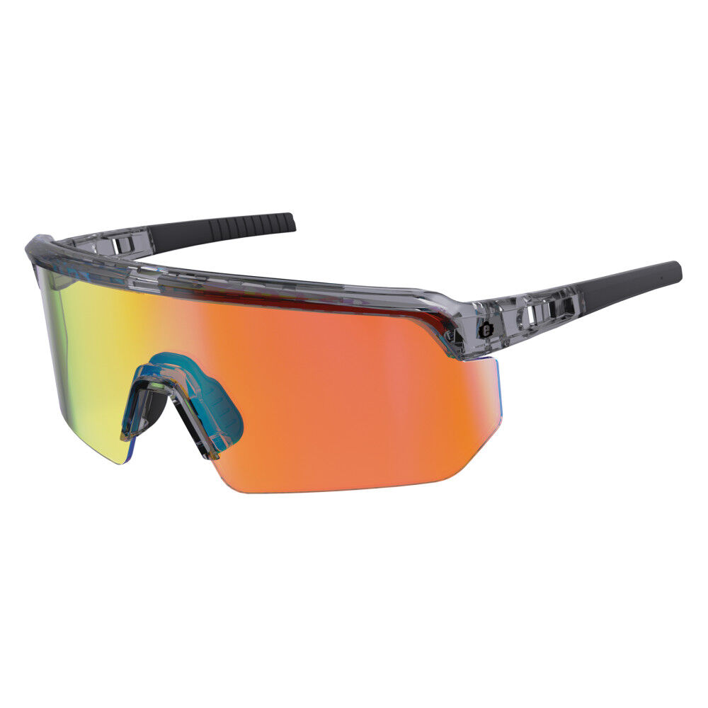 Ergodyne Skullerz AEGIR Polarized Mirrored Safety Glasses, Smoke Frame, Orange Lens, large image number 10