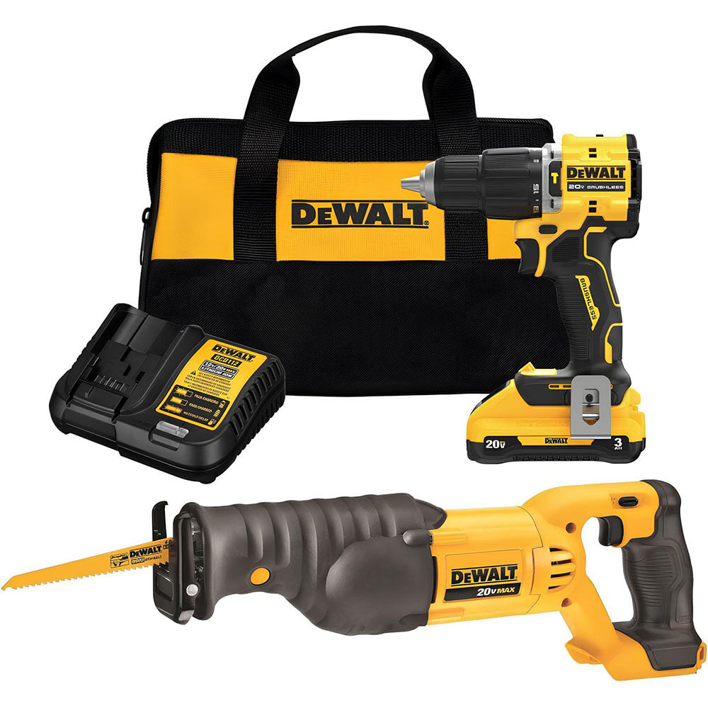 DEWALT ATOMIC 20V MAX* Compact Hammer Drill & Li-Ion Reciprocating Saw Kit, large image number 1