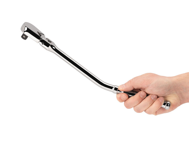 Tekton 1/2 Inch x 14 Inch Flex Head Bent Handle Non-QR Long Ratchet, large image number 5