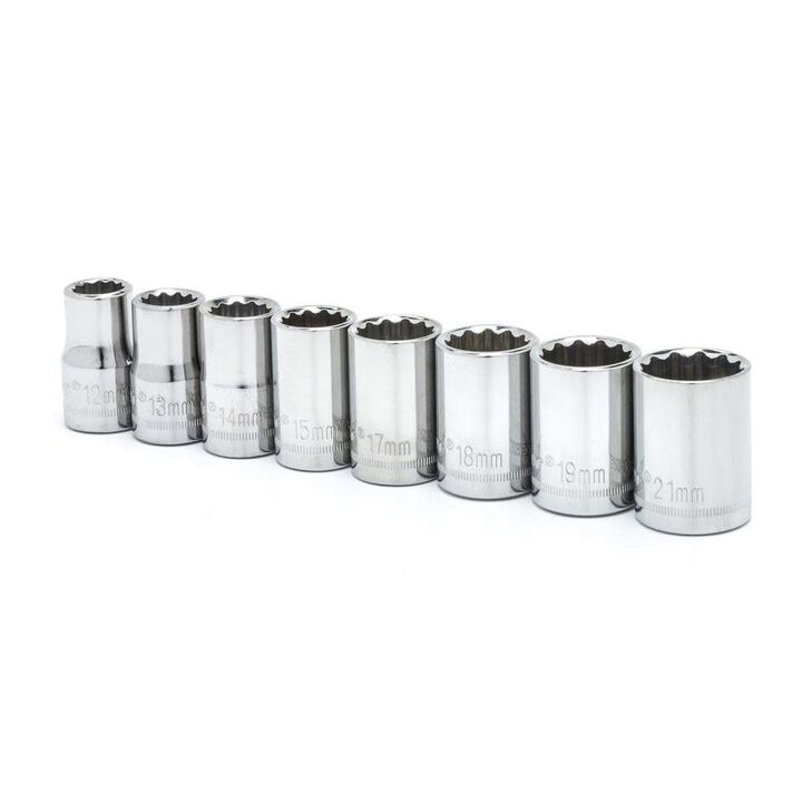 Crescent 8 Pc 1/2 In. Drive 12 Point Metric Socket Set