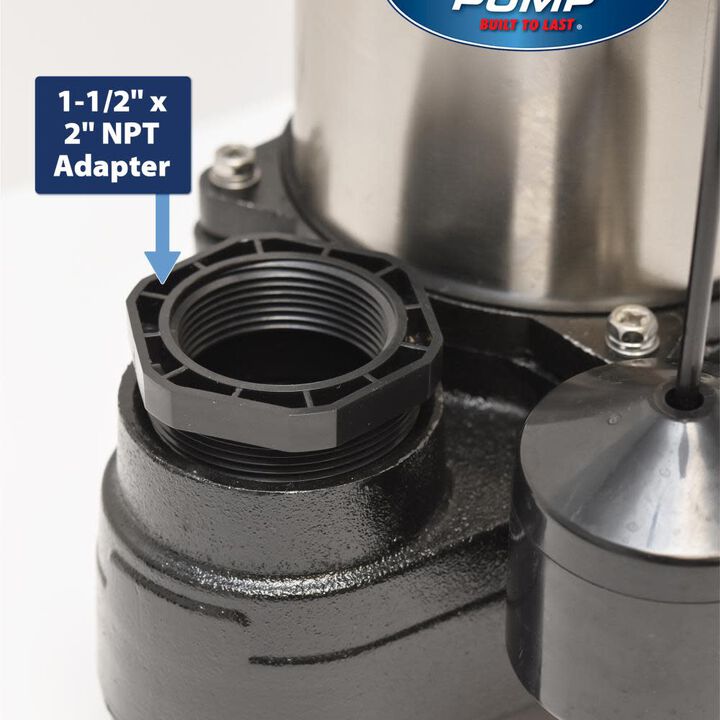 Superior Pump 1/2 HP Stainless Steel and Cast Iron Sump Pump with Vertical Switch, large image number 7