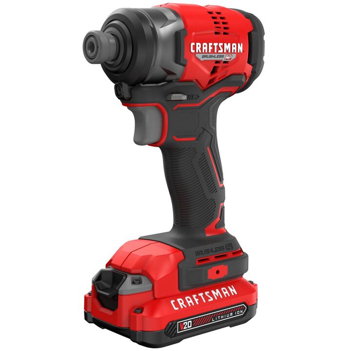 CRAFTSMAN V20 BRUSHLESS RP Cordless 1/4-Inch Impact Driver Kit with Two Batteries