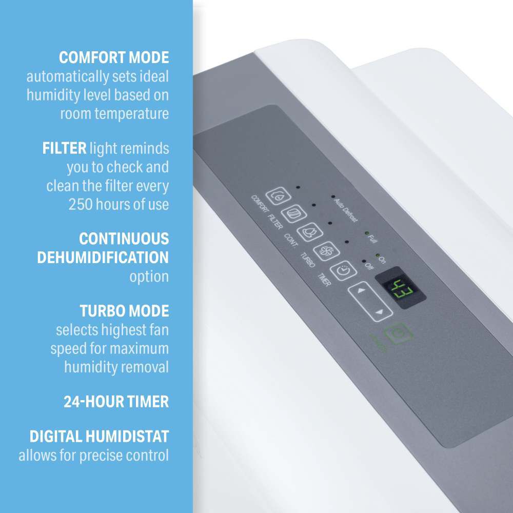Perfect Aire 22 Pint 1500 Sq Ft Energy Star Dehumidifier with Drainage, large image number 8