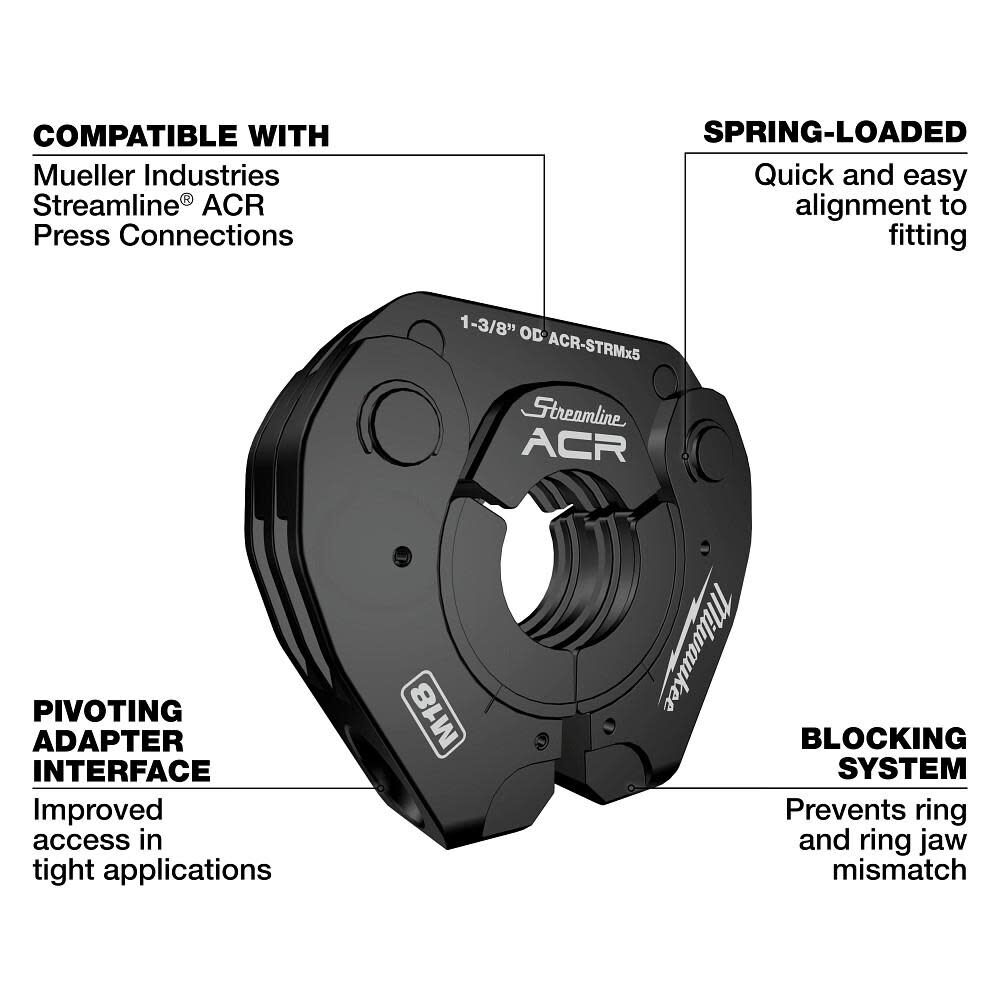 Milwaukee 1-1/8 Inch Streamline ACR Pivoting Press Ring, large image number 11