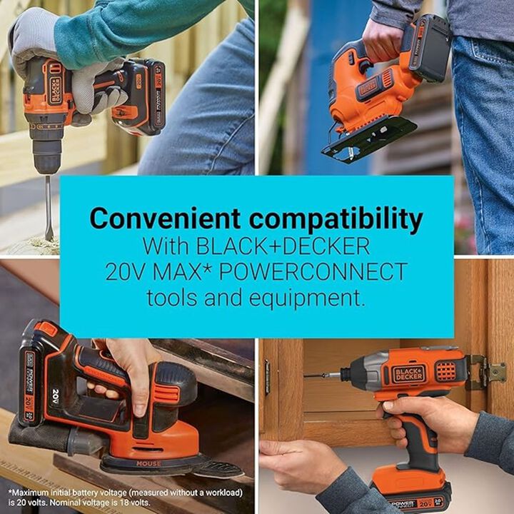 Black and Decker POWERCONNECT 20V 2Ah Lithium Ion Power Tool Battery Pack, large image number 5