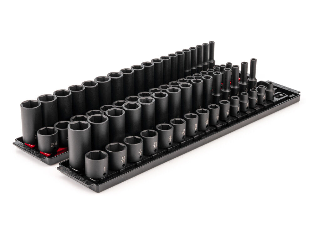 Tekton 3/8 Inch 6 Point Impact Socket Set, 68 Pieces (1/4-1 Inch, 6-24 mm), large image number 2
