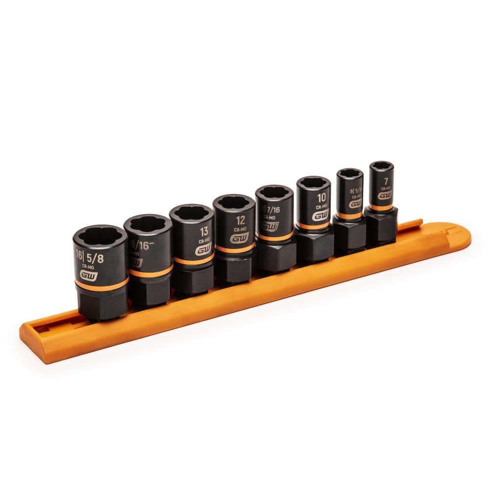 GEARWRENCH 8 piece 1/4 In. and 3/8 In. Drive Bolt Biter Impact Extraction Socket Set, large image number 1