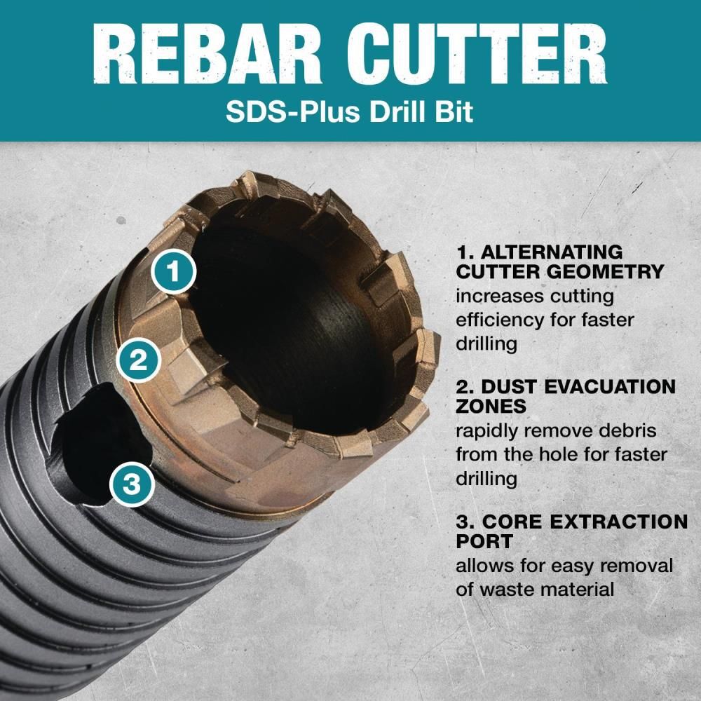 Makita 5/8in x 12in SDS Plus Rebar Cutter Drill Bit, large image number 7