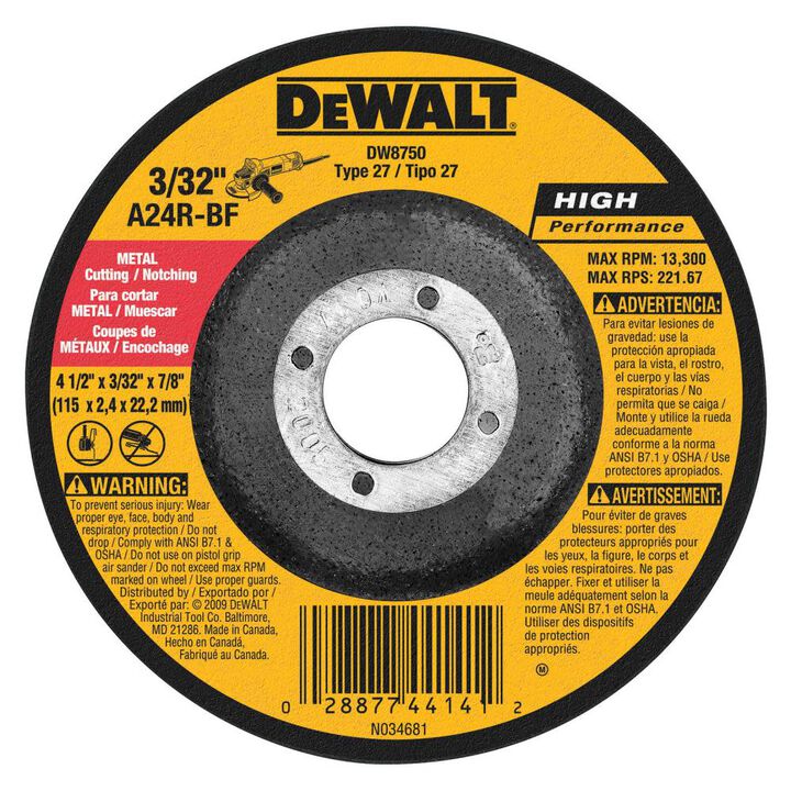 DEWALT Metal Notching Wheel 4 1/2in x 3/32in