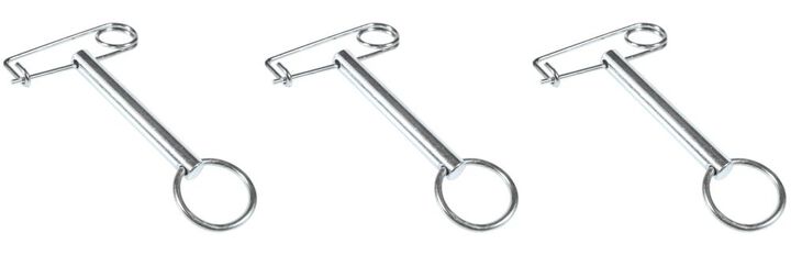 General Equipment 0.37 Inch x 3 Inch Zinc Plated Steel Alloy Auger Pin, 3 Pieces