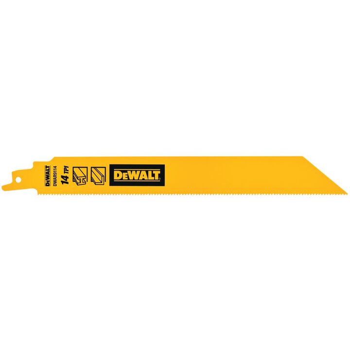 DEWALT 9 Inch 14 TPI Bi-Metal Reciprocating Saw Blade, 5 Pieces