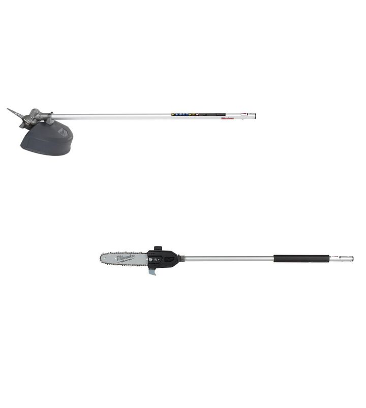 Milwaukee M18 FUEL QUIK LOK Brush Cutter Attachment & 10inch Pole Saw Attachment Bundle