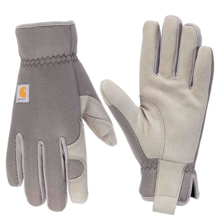 Carhartt Thermal Lined High Dexterity Open Cuff Gloves Womens Gray Large