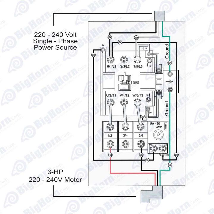 Big Horn Magnetic Switch SW90-23 1 Phase 220-240V 3hp 18-26 Amp, large image number 4