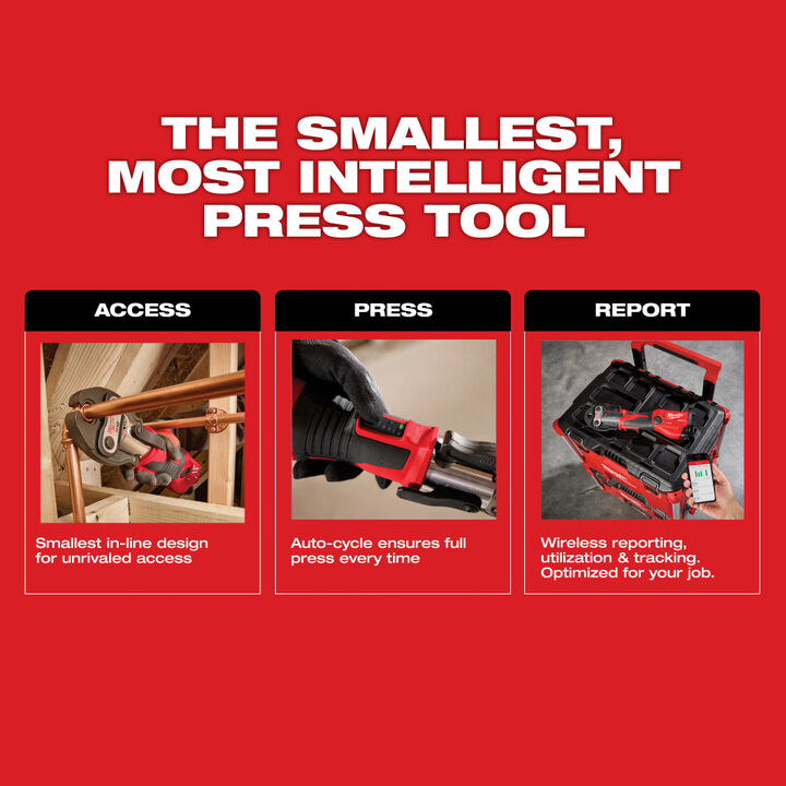 Milwaukee M12 FORCE LOGIC Press Tool Kit with ONEKEY with 1/2 Inch 1" Inch CTSV Jaws, large image number 5
