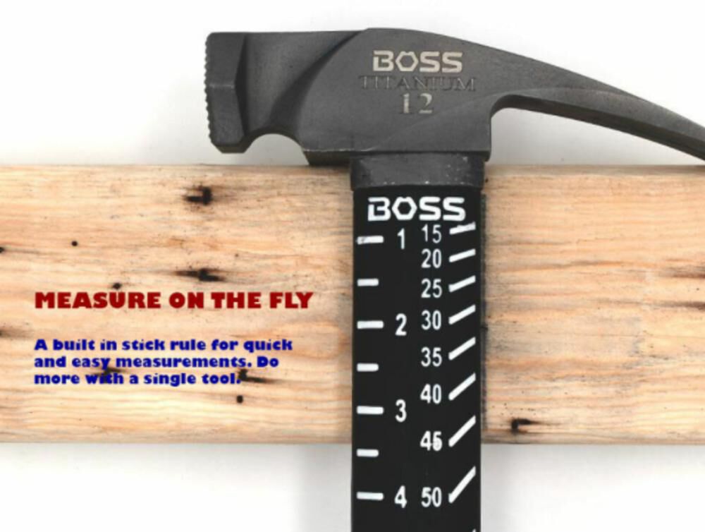 Boss Hammers 16oz Steel Hybrid Hickory Handle Hammer Smooth Face, large image number 2