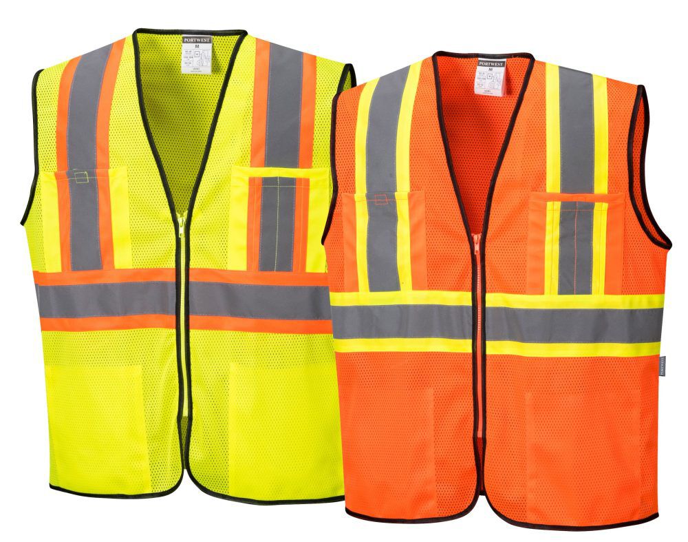 Portwest Yellow Frisco Contrast Hi-Vis Vest - Medium, large image number 3