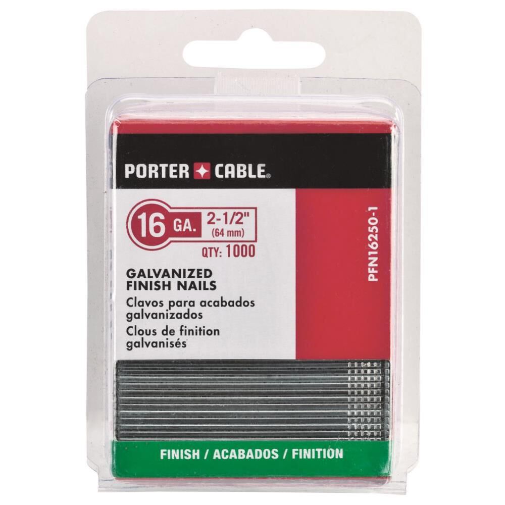 Porter Cable 2-1/2in 16 Gauge Finish Nails 1000 Pack, large image number 1