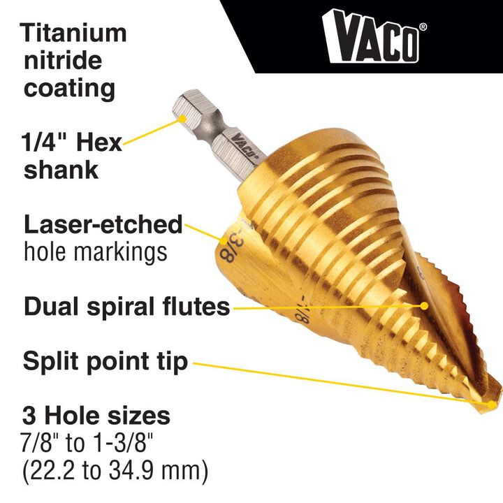 Klein Tools Electricians Step Drill Bit Set, large image number 1