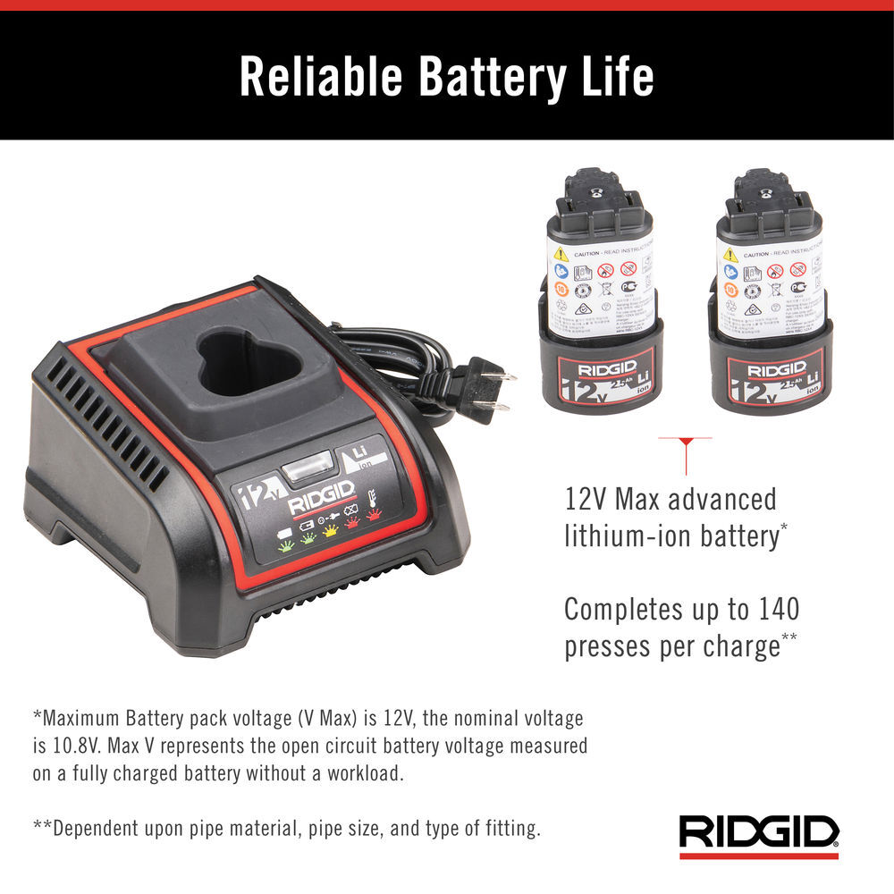Ridgid RP 251 Press Tool Battery Kit with RLS Jaws ( 1/4 Inch - 7/8 Inch), large image number 6
