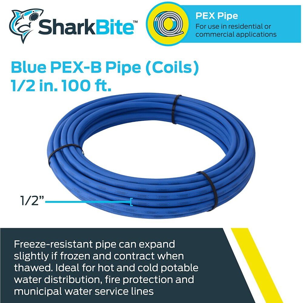 Sharkbite 1/2in x 100' Blue Polyethylene PEX Coil Tubing, large image number 2