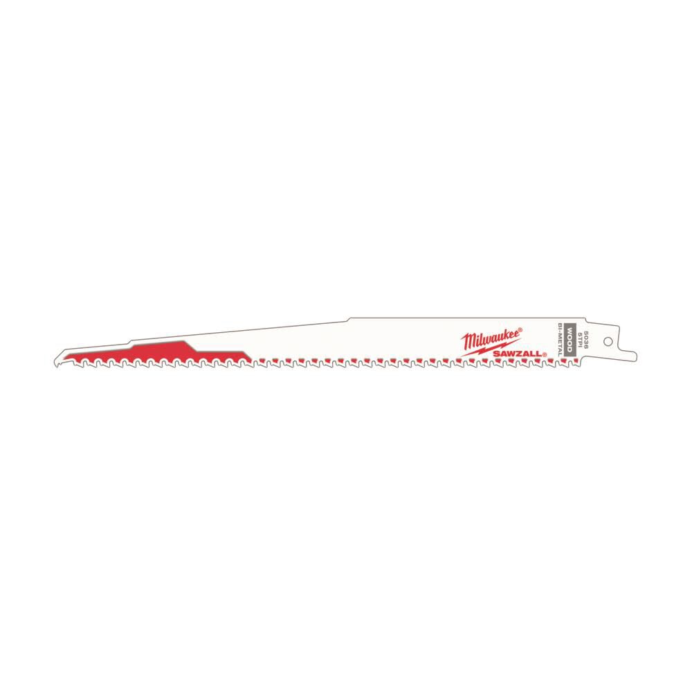 Milwaukee 9 in. 5 TPI SAWZALL Blades 5PK, large image number 1