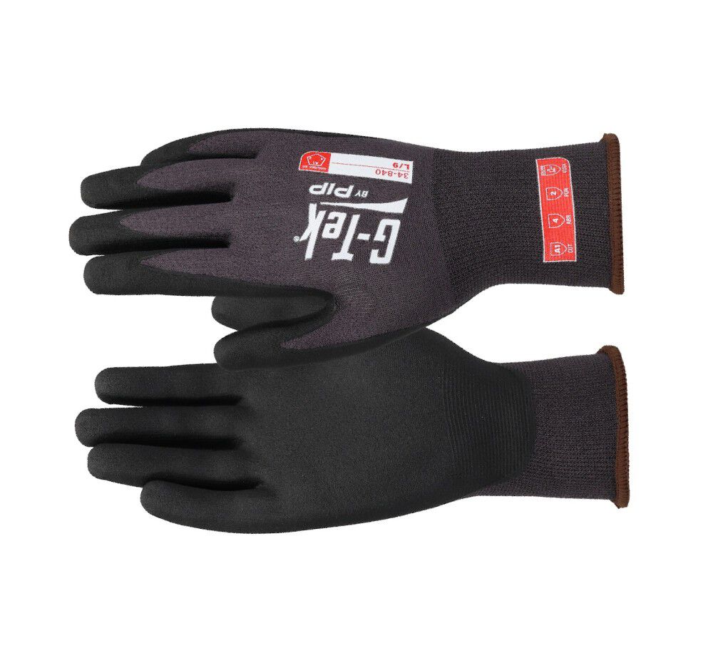 Protective Industrial Products G-Tek Premium Gray Black Nylon Gloves 3X, large image number 3